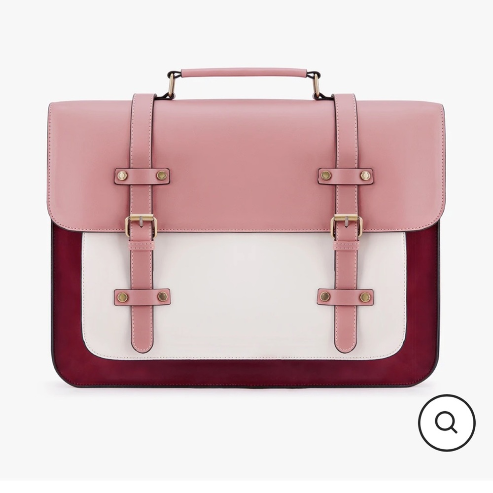 NWT Sombre Vintage Briefcase (Pink & Burgundy)